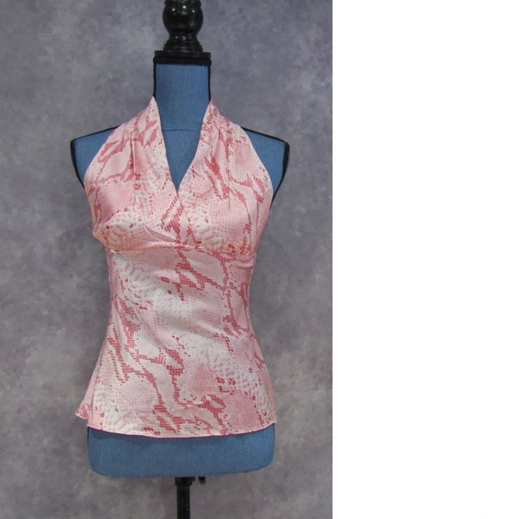 Express Tops - NWT Express Silk Blend Pink Halter Top Size S